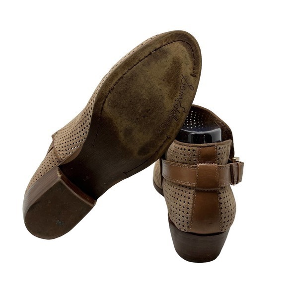 Sam Edelman Paula Tan Ankle Boot Booties Women’s Size 9 Perforated Suede - Picture 5 of 9